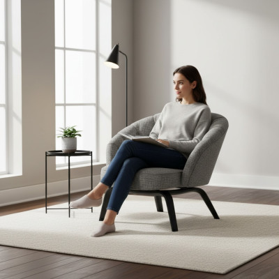 Elegante imbottitura in legno massiccio con cuciture in stile Chesterfield in carbone.