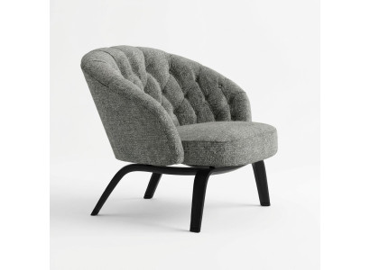 Elegante imbottitura in legno massiccio con cuciture in stile Chesterfield in carbone.
