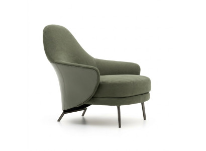 Sedia di lusso, poltrona imbottita, chaise longue, salotto da pranzo verde