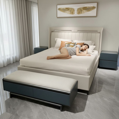 Set da camera da letto Mobili da lusso Letto Comodini Letti matrimoniali Struttura del letto