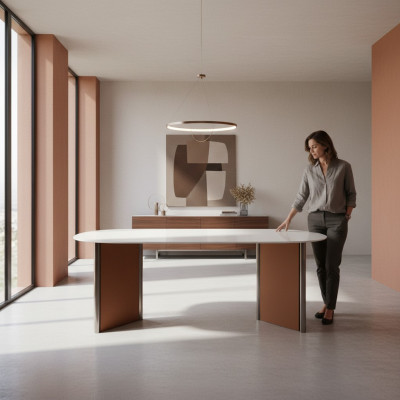Lusso Moderno Tavolo da Pranzo Sala da Pranzo Stile Mobili Moderni Tavoli Ovali in Legno
