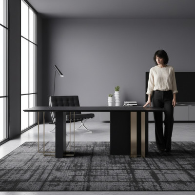 Tavolo da pranzo in legno nero, stile tavolo da pranzo da cucina, tavolo da cucina in stile, tavolo da pranzo 180x90.
