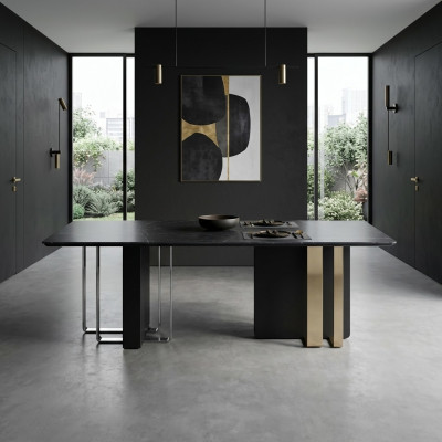 Tavolo da pranzo in legno nero, stile tavolo da pranzo da cucina, tavolo da cucina in stile, tavolo da pranzo 180x90.