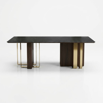 Tavolo da pranzo nero di design Mobili da soggiorno Tavolo di lusso 240x100 in legno