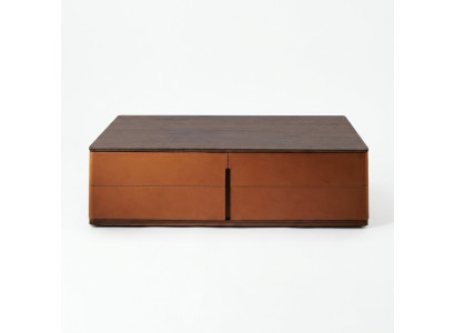 Tavolino da salotto arancione in legno di lusso stile moderno.