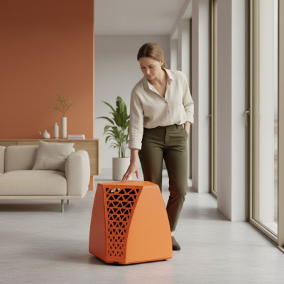 Soggiorno Tavolino arancione Stile Moderno Materiale Legno Lusso