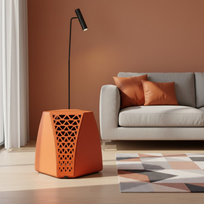 Soggiorno Tavolino arancione Stile Moderno Materiale Legno Lusso