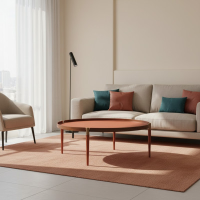 Tavolino da salotto Mobili da soggiorno Lusso Design moderno Tavolo Arancione Tavolini da salotto