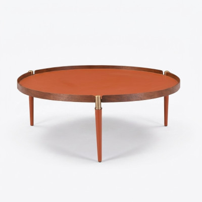 Tavolino da salotto Mobili da soggiorno Lusso Design moderno Tavolo Arancione Tavolini da salotto