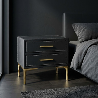 Comodino di lusso nero Camera da letto Nuovo Design Mobili Stile Moderno