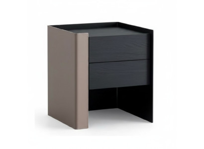 Comodino nero, consolle da notte design in legno per la camera da letto, nuovo.