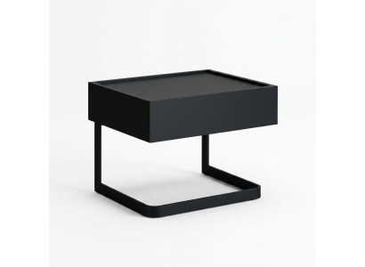 Comodino da camera in stile nero elegante in legno e acciaio inossidabile Nuovo