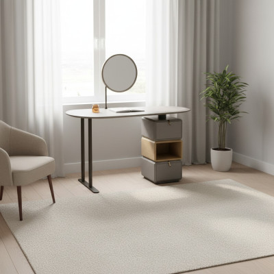 Design tocchi con specchio Mobili da camera da letto di lusso 2pz. Chiffonier