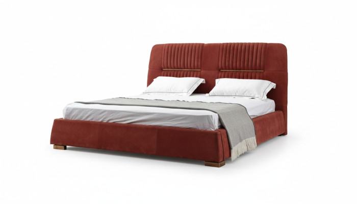 Design Letto matrimoniale rosso Strutture del letto Letti Letti in legno Tessuto Camera da letto Letto