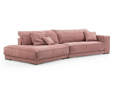 Divano Rosa Big Sofa xxl in tessuto per il soggiorno, divano 3 posti.