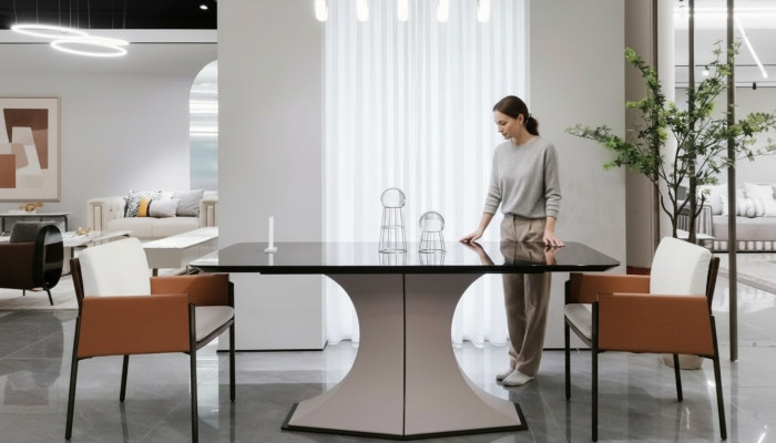 Tavolo da pranzo in legno naturale elegante tavolo bianco in stile moderno