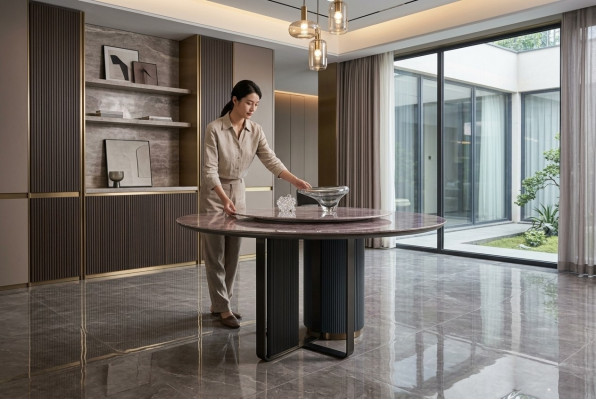 Tavolo da pranzo rotondo di lusso elegante Tavolo da pranzo rotondo elegante Tavolo rotondo elegante