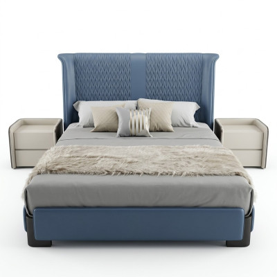 Set camera da letto Letto 2 comodini 3 pezzi Design Moderno Gruppo Letti di lusso Nuovo