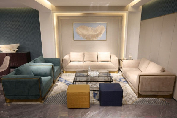Salotto sofà composizione 3+3 posti moderno set design divano mobili.