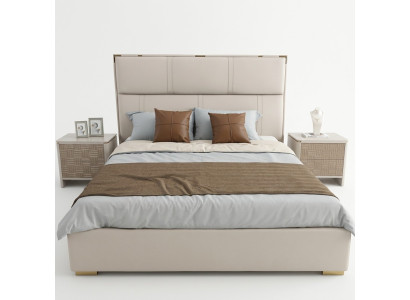 Set camera da letto Letto 2 comodini Design Moderno Lusso Letti 3 pezzi
