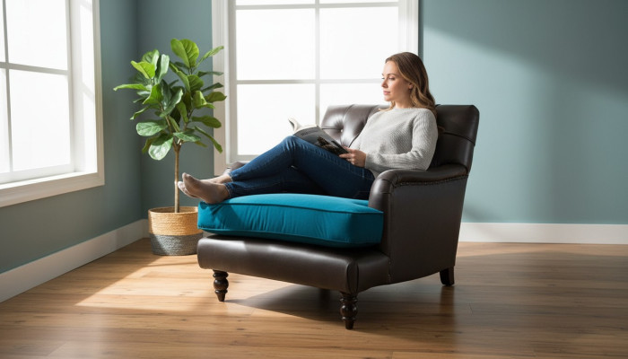 Divano Chesterfield in pelle, divano imbottito design a 2 posti, nuovi divani tessili.