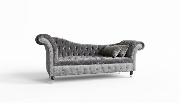 Divano Chesterfield grigio, divano letto Chesterfield con rivestimento in tessuto, divano a 3 posti, set da salotto, nuovi divani.