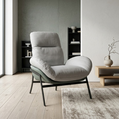 Poltrona Seduta Arredamento Design Soggiorno Imbottitura Legno Moderno Lusso Nuovo