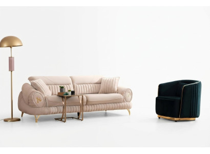 Divano 3 posti con poltrona Bianco Design elegante moderno di lusso