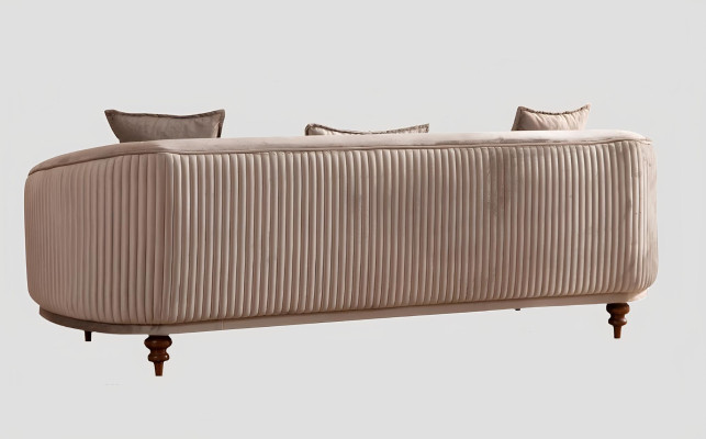 Divano a 3 posti, poltrona elegante design moderno di lusso in legno imbottito.