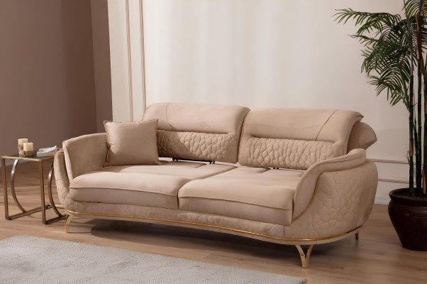 Set di divani 3 2 1 posti, divano di design, divano imbottito moderno di lusso.