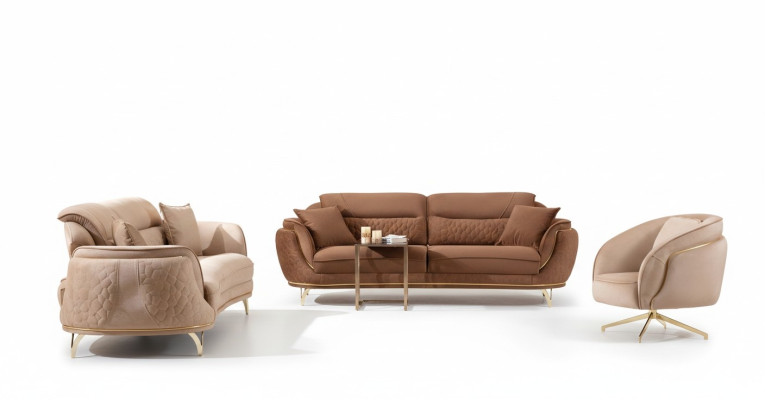 Set di divani 3 2 1 posti, divano di design, divano imbottito moderno di lusso.