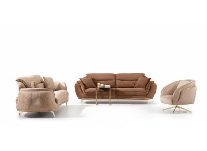 Set di divani 3 2 1 posti, divano di design, divano imbottito moderno di lusso.