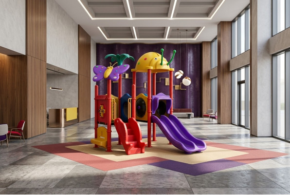 Area giochi per bambini con scivoli Intrattenimento per bambini Giardini Parco giochi