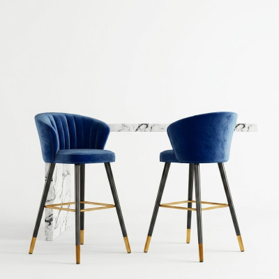 Sgabello da bar Sedia da bar Blu Velluto Design Sedie da bar Sgabelli Bar Sedie Nuove  Sgabello da bar Sedia da bar Blu Velluto Design Sedie da bar Sgabelli Bar Sedie Nuove