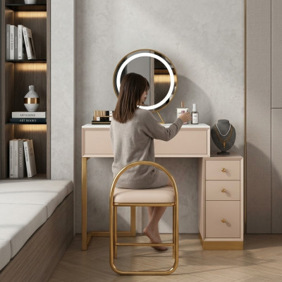 Tavolo da trucco da designer per camera da letto, specchio con tavolino da console di lusso nuovo