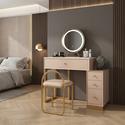 Tavolo da trucco da designer per camera da letto, specchio con tavolino da console di lusso nuovo