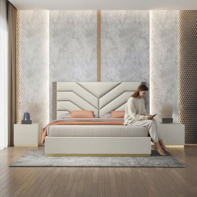 Design del letto di lusso Letti matrimoniali 180x200cm Camera da letto moderna Nuovo