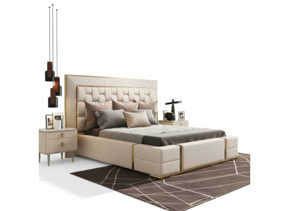Camera da letto di lusso Letto Imbottito Design Letti matrimoniali di lusso Mobili Nuovi