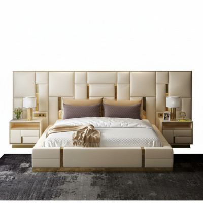 Lusso Camera da letto Letto Imbottito Design Letti di lusso doppi nuovi per hotel