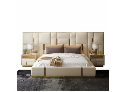 Lusso Camera da letto Letto Imbottito Design Letti di lusso doppi nuovi per hotel