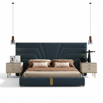 Camera da letto di lusso letto matrimoniale design mobili cornice del letto hotel