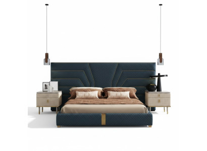 Camera da letto di lusso letto matrimoniale design mobili cornice del letto hotel