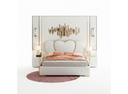 Letto design camera da letto matrimoniale Hotel di lusso imbottito arredamento