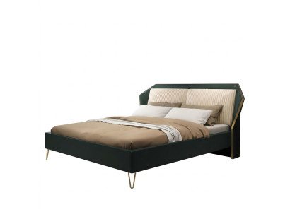 Lusso Tessile Letto Matrimoniale Design Letti Camera da Letto Metallo Verde Nuovo