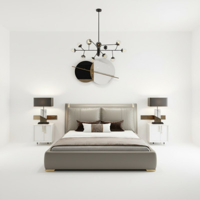 Moderno letto matrimoniale di lusso 180x200 per camera da letto, arredamento degli arredi.