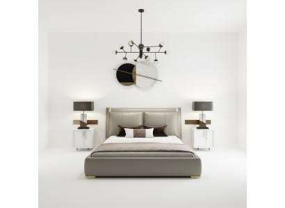 Moderno letto matrimoniale di lusso 180x200 per camera da letto, arredamento degli arredi.
