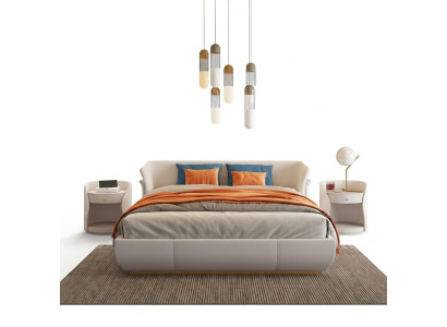Letto imbottito design di lusso Letti matrimoniali Camera da letto 180x200cm Nuovo