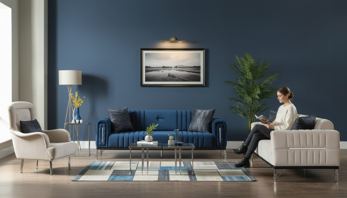 Moderno set di divani 3+3+1 posti in tessuto design nuovo