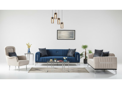Moderno set di divani 3+3+1 posti in tessuto design nuovo