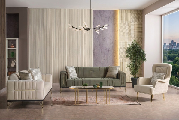 Set di divani esclusivo 3+3+1 3 pezzi 2x divano Poltrona relax Set di lusso  Set di divani esclusivo 3+3+1, 3 pezzi, 2 divani e Poltrona relax. Set di lusso